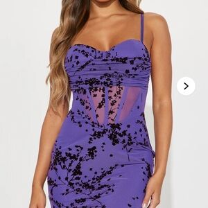 Fashion Nova Purple Floral Mini Dress